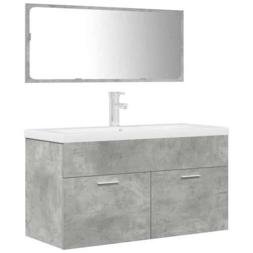 3-dijelni set kupaonskog namještaja siva boja betona drveni - Beton siva 90 x 38.5 x 46 cm 1 3 Cijena