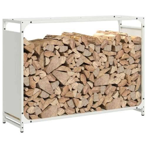 Stalak za drva bijela 90x28x65 cm hladno valjani čelik - Bijela 90 x 28 x 65 cm Cijena