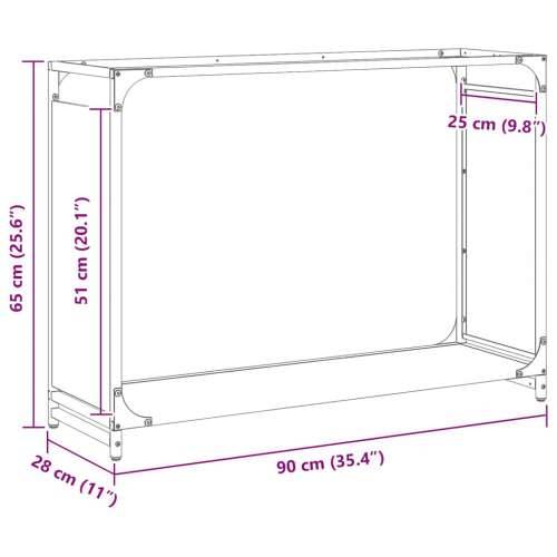 Stalak za drva bijela 90x28x65 cm hladno valjani čelik - Bijela 90 x 28 x 65 cm Cijena