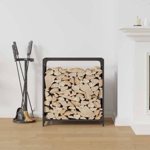 Stalak za drva crni 60x28x65 cm hladno valjani čelik - Crna 60 x 28 x 65 cm Cijena