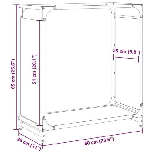 Stalak za drva crni 60x28x65 cm hladno valjani čelik - Crna 60 x 28 x 65 cm Cijena