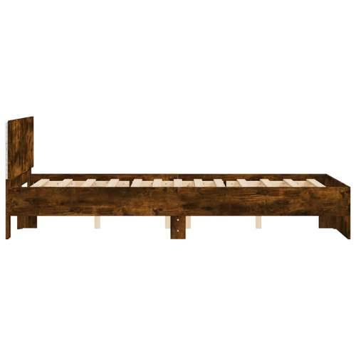 Okvir za krevet s uzglavljem i LED boja hrasta 120x200 cm - Dimljeni hrast 120 x 200 cm Cijena