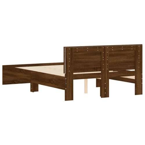 Okvir kreveta s uzglavljem LED smeđa boja hrasta 140x190 cm - Smeđi hrast 140 x 190 cm Cijena