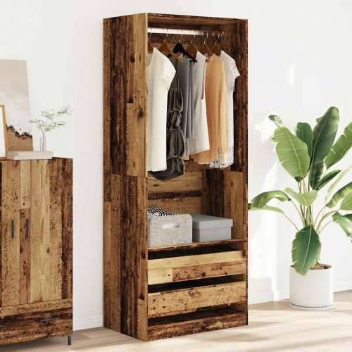 Ormar boja staro drvo 80 x 50 x 200 cm od konstruiranog drva - Staro drvo 80 x 50 x 200 cm 1 2 ladice Cijena
