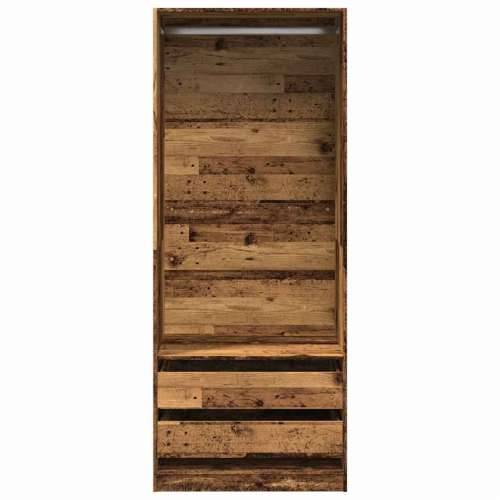Ormar boja staro drvo 80 x 50 x 200 cm od konstruiranog drva - Staro drvo 80 x 50 x 200 cm 1 2 ladice Cijena