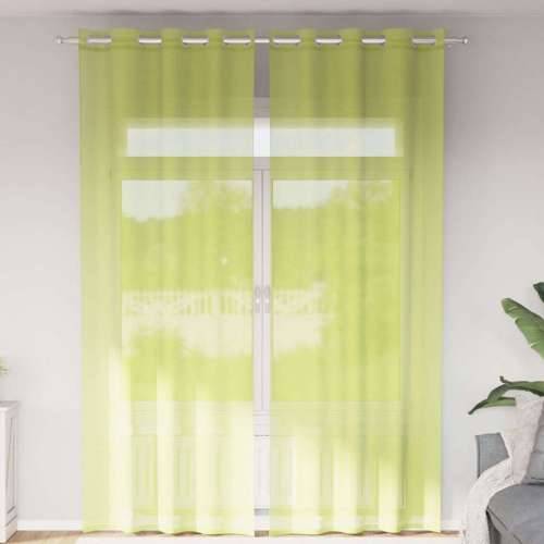 Voile zavjese s ušicama 2 kom zelene boje jabuke 140x260 cm - Jabukova zelena 140 x 260 cm 1 s ušicama Cijena