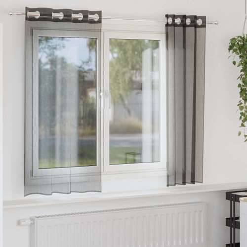 Voile zavjese s ušicama 2 kom crne 140x175 cm - Crna 140 x 175 cm 1 s ušicama Cijena