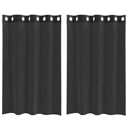 Voile zavjese s ušicama 2 kom crne 140x175 cm - Crna 140 x 175 cm 1 s ušicama Cijena