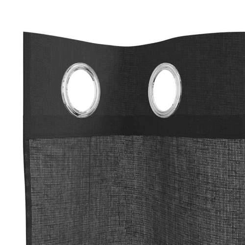 Voile zavjese s ušicama 2 kom crne 140x175 cm - Crna 140 x 175 cm 1 s ušicama Cijena