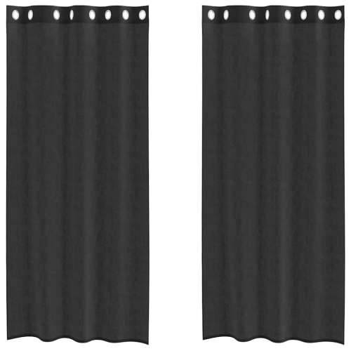 Voile zavjese s ušicama 2 kom crne 140x245 cm - Crna 140 x 245 cm 1 s ušicama Cijena
