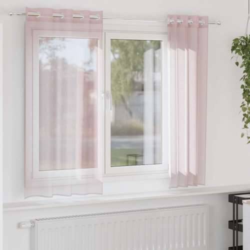 Voile zavjese s ušicama 2 kom svijetlo ružičaste 140x140 cm - Svijetlo ružičasta 140 x 140 cm 1 s ušicama Cijena