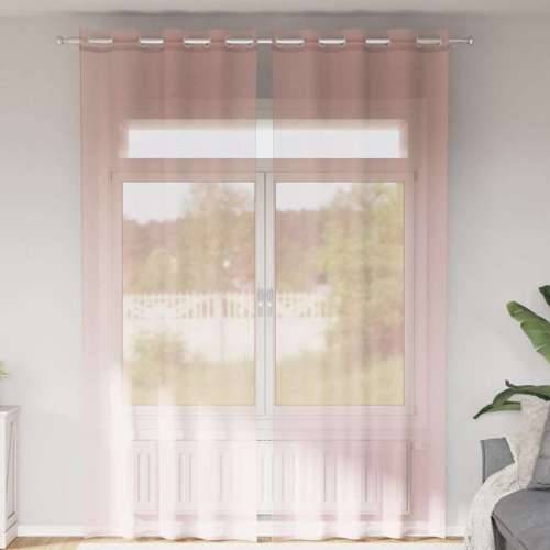 Voile zavjese s ušicama 2 kom svijetlo ružičaste 140x300 cm - Svijetlo ružičasta 140 x 300 cm 1 s ušicama Cijena