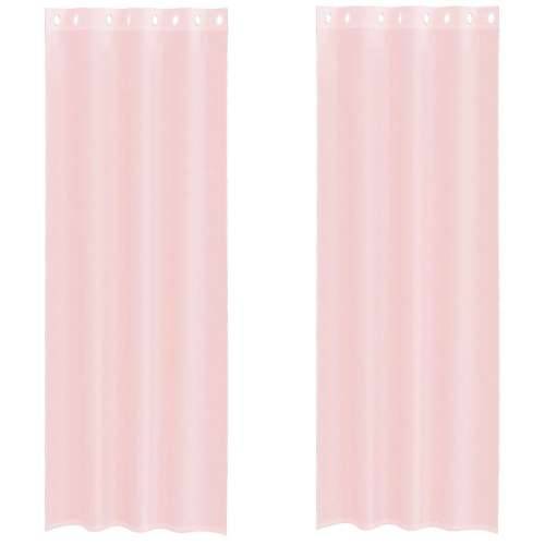Voile zavjese s ušicama 2 kom svijetlo ružičaste 140x300 cm - Svijetlo ružičasta 140 x 300 cm 1 s ušicama Cijena