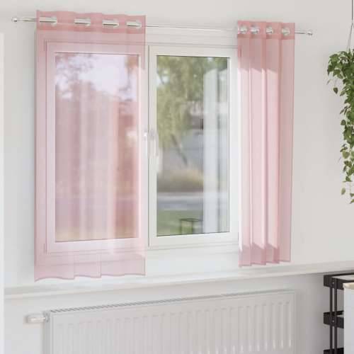 Voile zavjese s ušicama 2 kom narančaste 140x140 cm - Ružičasta 140 x 140 cm 1 s ušicama Cijena