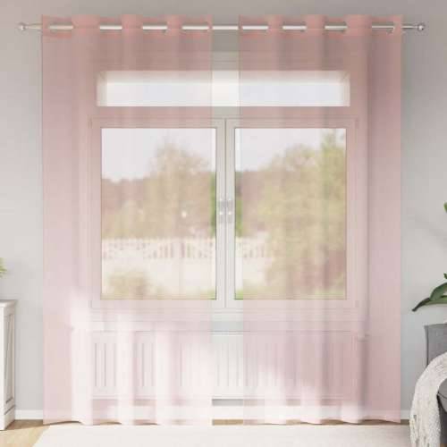 Voile zavjese s ušicama 2 kom narančaste 140x225 cm - Ružičasta 140 x 225 cm 1 s ušicama Cijena