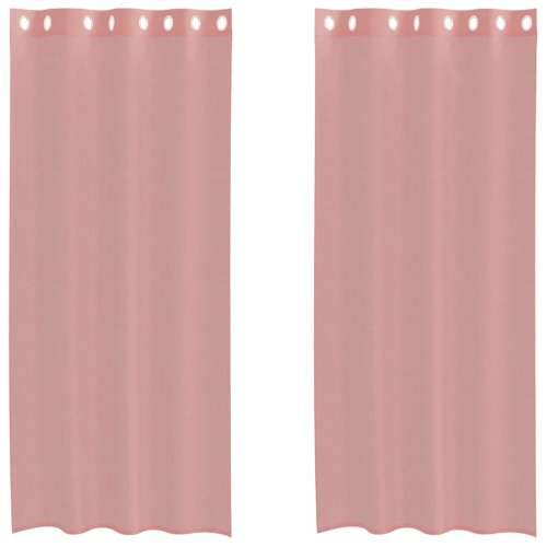 Voile zavjese s ušicama 2 kom narančaste 140x225 cm - Ružičasta 140 x 225 cm 1 s ušicama Cijena