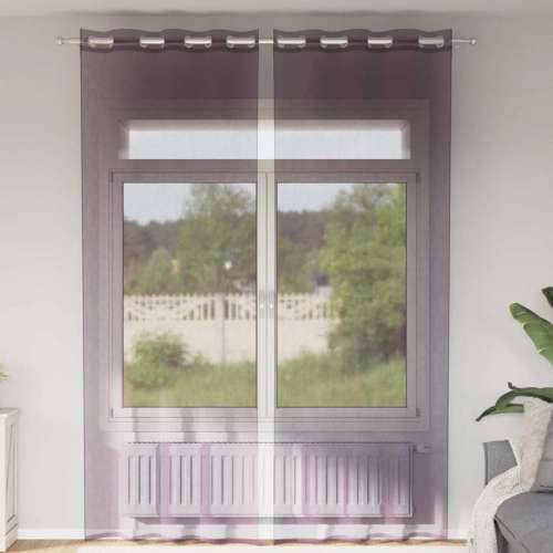 Voile zavjese s ušicama 2 kom ljubičaste 140x300 cm - Ljubičasta 140 x 300 cm 1 s ušicama Cijena