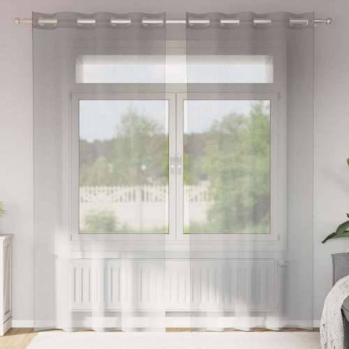 Voile zavjese s ušicama 2 kom svijetlosive 140x245 cm - Svjetlosiva 140 x 245 cm 1 s ušicama Cijena