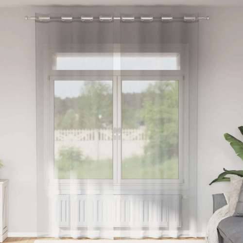 Voile zavjese s ušicama 2 kom svijetlosive 140x300 cm - Svjetlosiva 140 x 300 cm 1 s ušicama Cijena