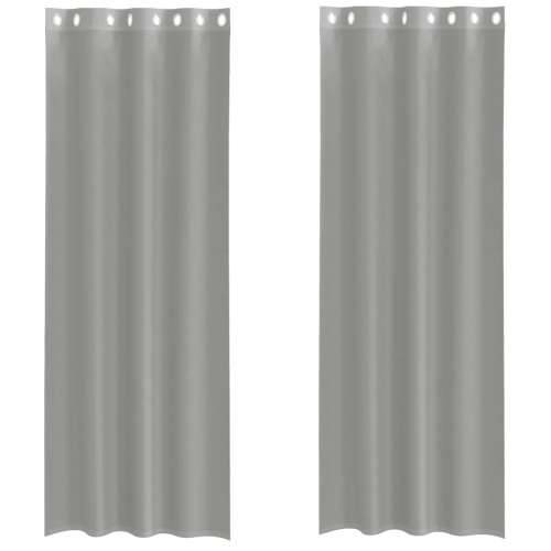 Voile zavjese s ušicama 2 kom svijetlosive 140x300 cm - Svjetlosiva 140 x 300 cm 1 s ušicama Cijena
