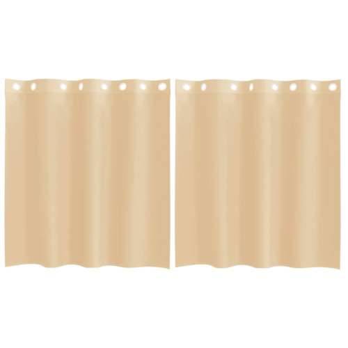 Voile zavjese s ušicama 2 kom boja pijeska - Pijesak 140 x 140 cm 1 s ušicama Cijena