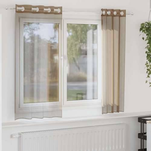 Voile zavjese s ušicama 2 kom svijetlosmeđe - Svjetlosmeđa 140 x 140 cm 1 s ušicama Cijena