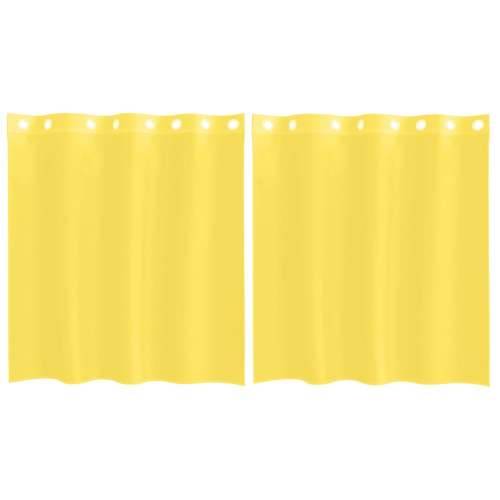 Voile zavjese s ušicama 2 kom žute - Žuta 140 x 140 cm 1 s ušicama Cijena