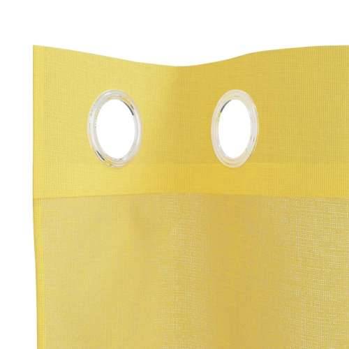 Voile zavjese s ušicama 2 kom žute - Žuta 140 x 140 cm 1 s ušicama Cijena