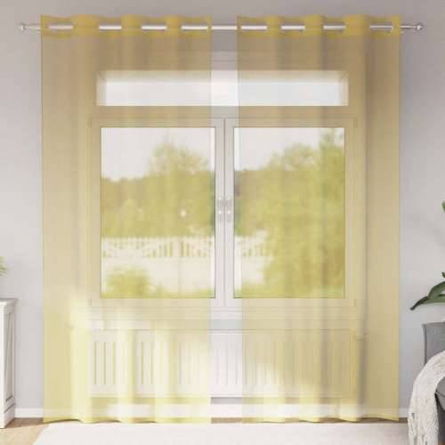 Voile zavjese s ušicama 2 kom žute - Žuta 140 x 225 cm 1 s ušicama Cijena