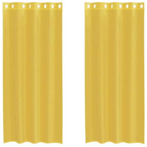 Voile zavjese s ušicama 2 kom žute - Žuta 140 x 225 cm 1 s ušicama Cijena
