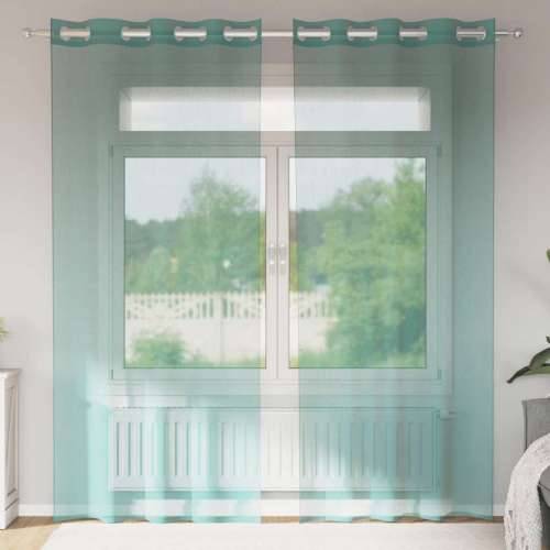 Voile zavjese s ušicama 2 kom tirkizne - Tirkizna 140 x 245 cm 1 s ušicama Cijena