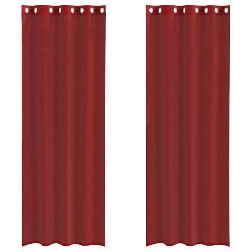 Voile zavjese s ušicama 2 kom crvena boja vina - boja crnog vina 140 x 260 cm 1 s ušicama Cijena