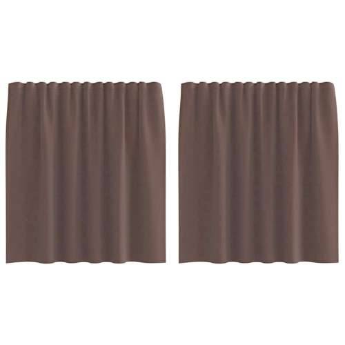 Voile zavjese s džepovima za šipke 2 kom smeđe - Smeđa 140 x 140 cm 1 s džepovima za šipke Cijena