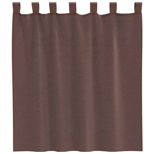 Voile zavjese s džepovima za šipke 2 kom smeđe - Smeđa 140 x 140 cm 1 s džepovima za šipke Cijena