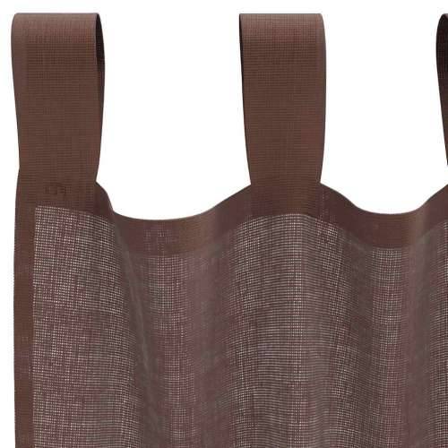 Voile zavjese s džepovima za šipke 2 kom smeđe - Smeđa 140 x 140 cm 1 s džepovima za šipke Cijena
