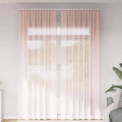 Voile zavjese s džepovima za šipke 2 kom svijetlo ružičaste - Svijetlo ružičasta 140 x 260 cm 1 s džepovima za šipke Cijena