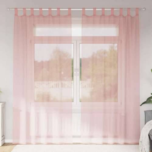Voile zavjese s džepovima za šipke 2 kom ružičaste - Ružičasta 140 x 245 cm 1 s džepovima za šipke Cijena