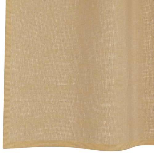 Voile zavjese s džepovima za šipke 2 kom boja pijeska - Pijesak 140 x 140 cm 1 s džepovima za šipke Cijena
