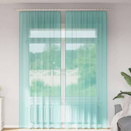 Voile zavjese s džepovima za šipke 2 kom tirkizne - Tirkizna 140 x 260 cm 1 s džepovima za šipke Cijena