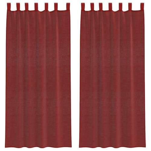 Voile zavjese s džepovima za šipke 2 kom crvena boja vina - boja crnog vina 140 x 245 cm 1 s džepovima za šipke Cijena
