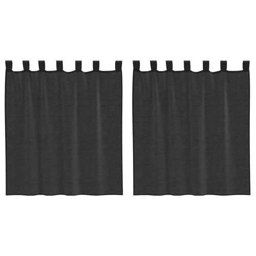 Voile zavjese s gornjim jezičkom 2 kom crne - Crna 140 x 140 cm 1 s jezičkom na vrhu Cijena