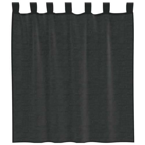 Voile zavjese s gornjim jezičkom 2 kom crne - Crna 140 x 140 cm 1 s jezičkom na vrhu Cijena