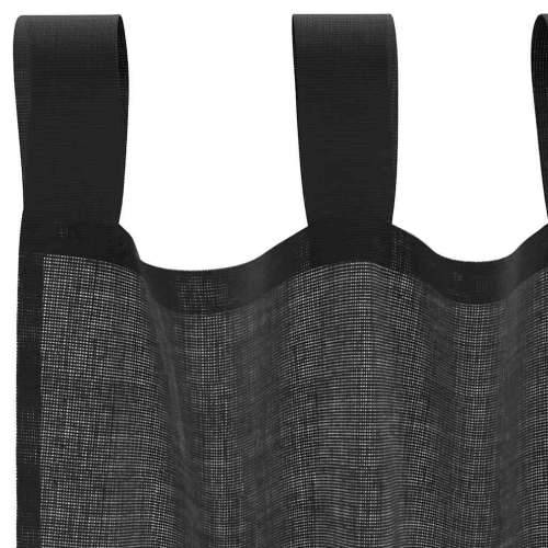 Voile zavjese s gornjim jezičkom 2 kom crne - Crna 140 x 140 cm 1 s jezičkom na vrhu Cijena