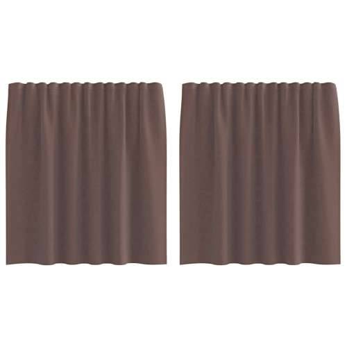 Voile zavjese s gornjim jezičkom 2 kom smeđe - Smeđa 140 x 140 cm 1 s jezičkom na vrhu Cijena