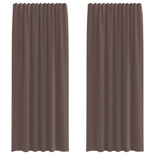Voile zavjese s gornjim jezičkom 2 kom smeđe - Smeđa 140 x 225 cm 1 s jezičkom na vrhu Cijena