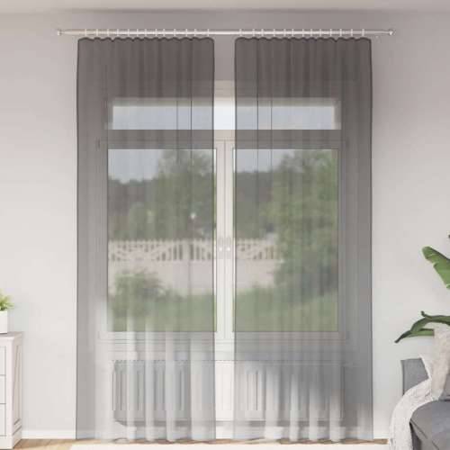 Voile zavjese s petljama 2 kom tamnosive 140x260 cm - Tamno siva 140 x 260 cm 1 s petljama Cijena