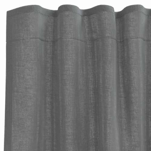 Voile zavjese s petljama 2 kom tamnosive 140x260 cm - Tamno siva 140 x 260 cm 1 s petljama Cijena