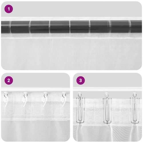 Voile zavjese s petljama 2 kom tamnosive 140x260 cm - Tamno siva 140 x 260 cm 1 s petljama Cijena
