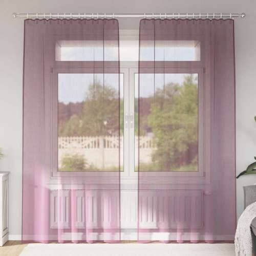 Voile zavjese s petljama 2 kom ljubičaste 140x245 cm - Ljubičasta 140 x 245 cm 1 s petljama Cijena
