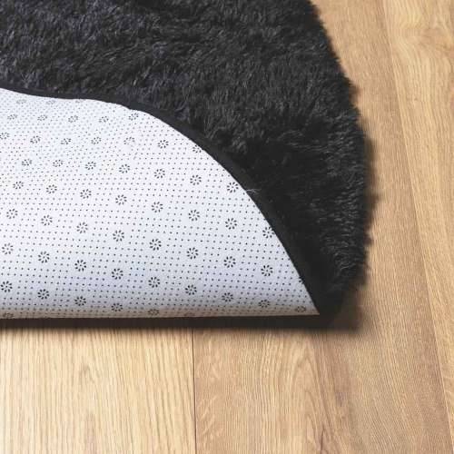 Čupavi tepih s visokim vlaknima NAVARRA crni 160x160 cm - Crna 160 x 160 cm Okruglo Cijena